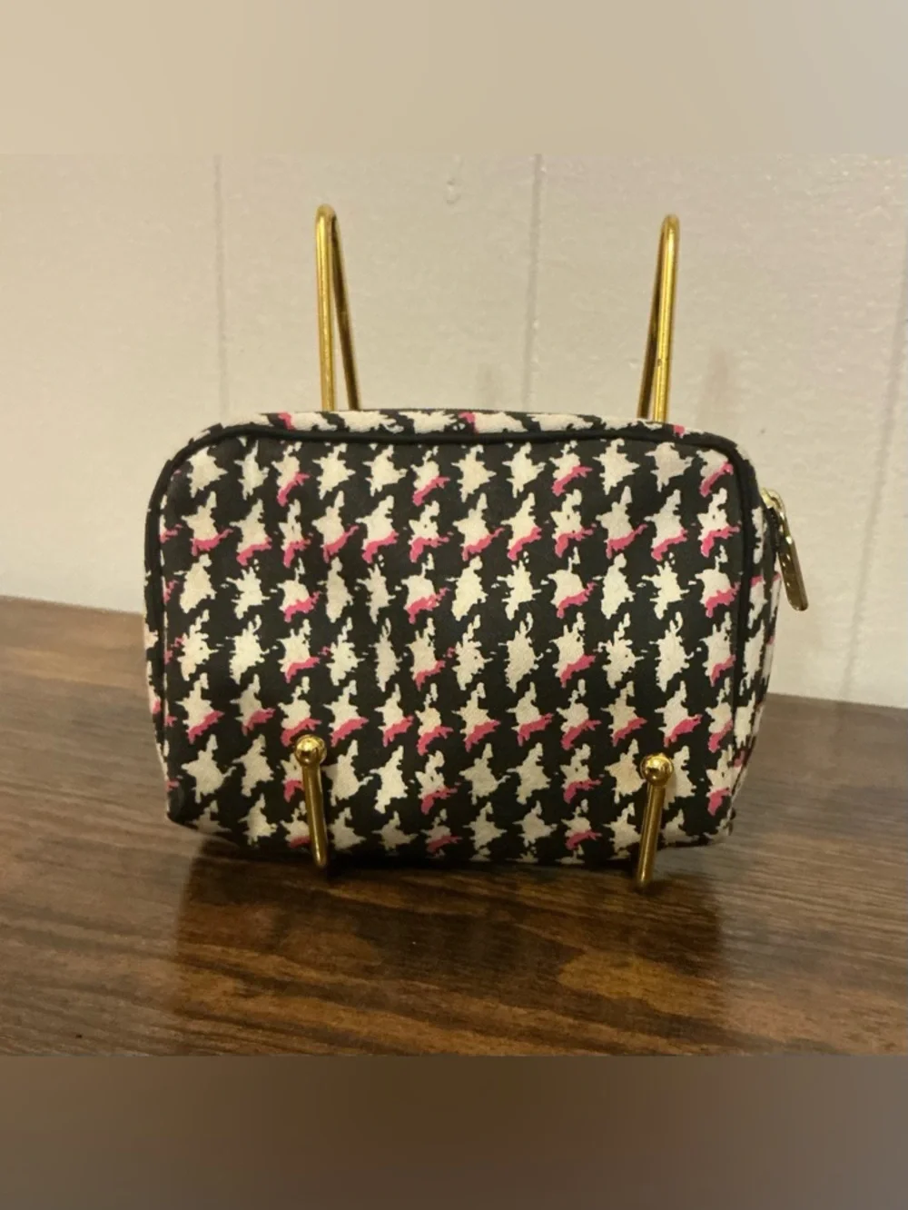 A Rare Plaid Print Vintage Christian Dior Zip Cosmetic Makeup Bag Pouch - Picture 3 of 5